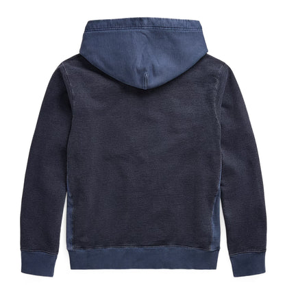 RRL by Ralph Lauren Garment-Dyed French Terry Hoodie Navy Multi - The Sporting Lodge