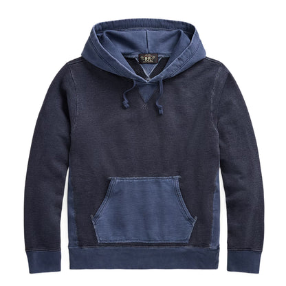 RRL by Ralph Lauren Garment-Dyed French Terry Hoodie Navy Multi - The Sporting Lodge