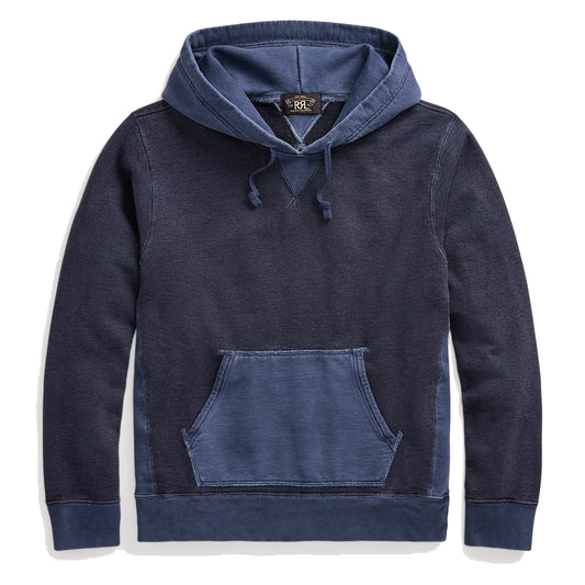 RRL by Ralph Lauren Garment-Dyed French Terry Hoodie Navy Multi - The Sporting Lodge