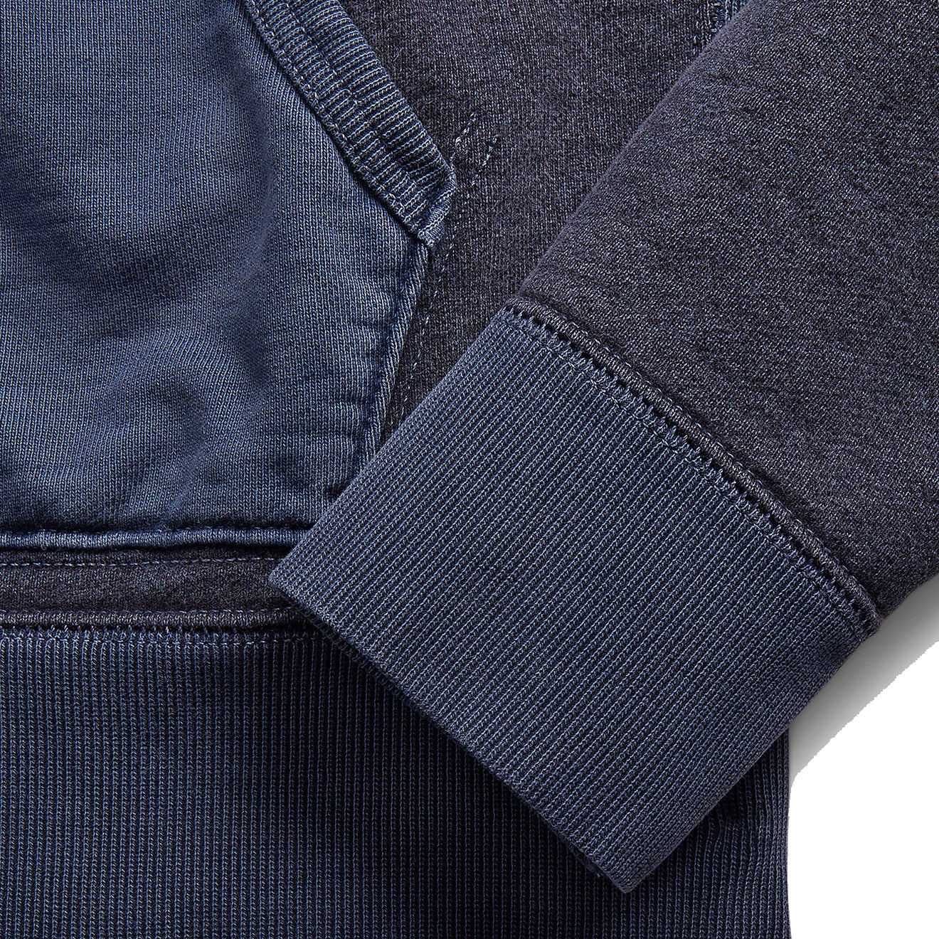 RRL by Ralph Lauren Garment-Dyed French Terry Hoodie Navy Multi - The Sporting Lodge