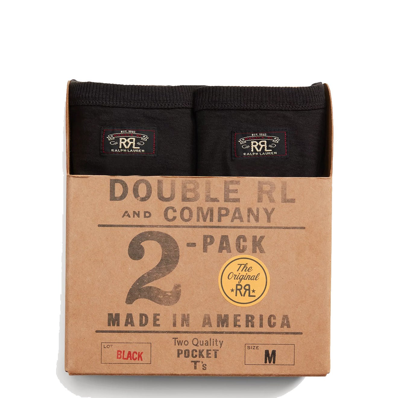 RRL by Ralph Lauren Garment - Dyed Pocket T-Shirt Two - Pack Black - The Sporting Lodge