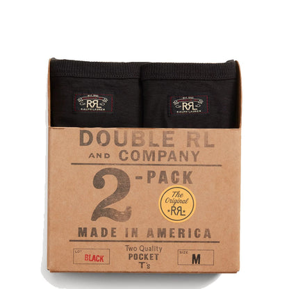 RRL by Ralph Lauren Garment - Dyed Pocket T-Shirt Two - Pack Black - The Sporting Lodge