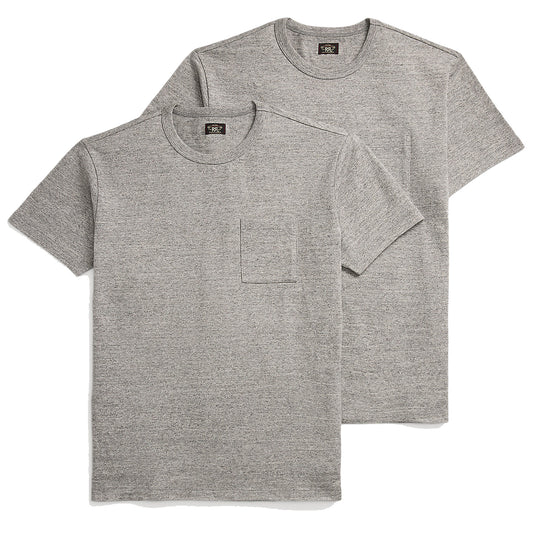 RRL by Ralph Lauren Garment-Dyed Pocket T-Shirt Two-Pack Grey Heather - The Sporting Lodge