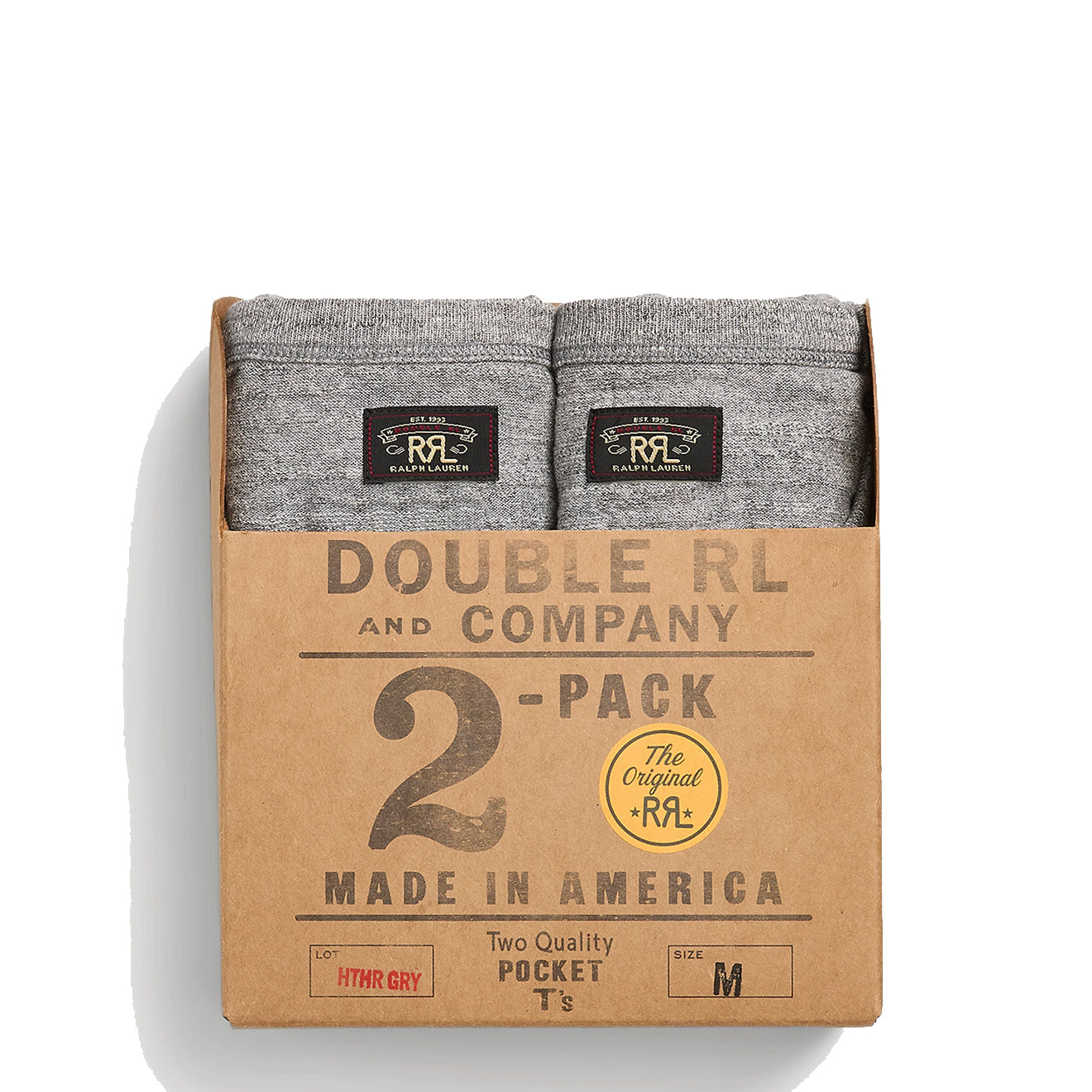 RRL by Ralph Lauren Garment-Dyed Pocket T-Shirt Two-Pack Grey Heather - The Sporting Lodge