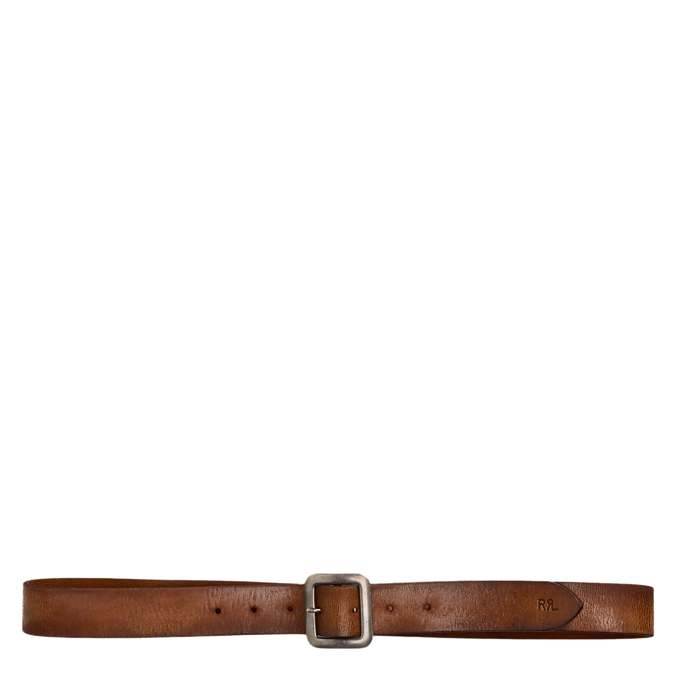RRL by Ralph Lauren Hand-Burnished Leather Belt Mid Brown - The Sporting Lodge
