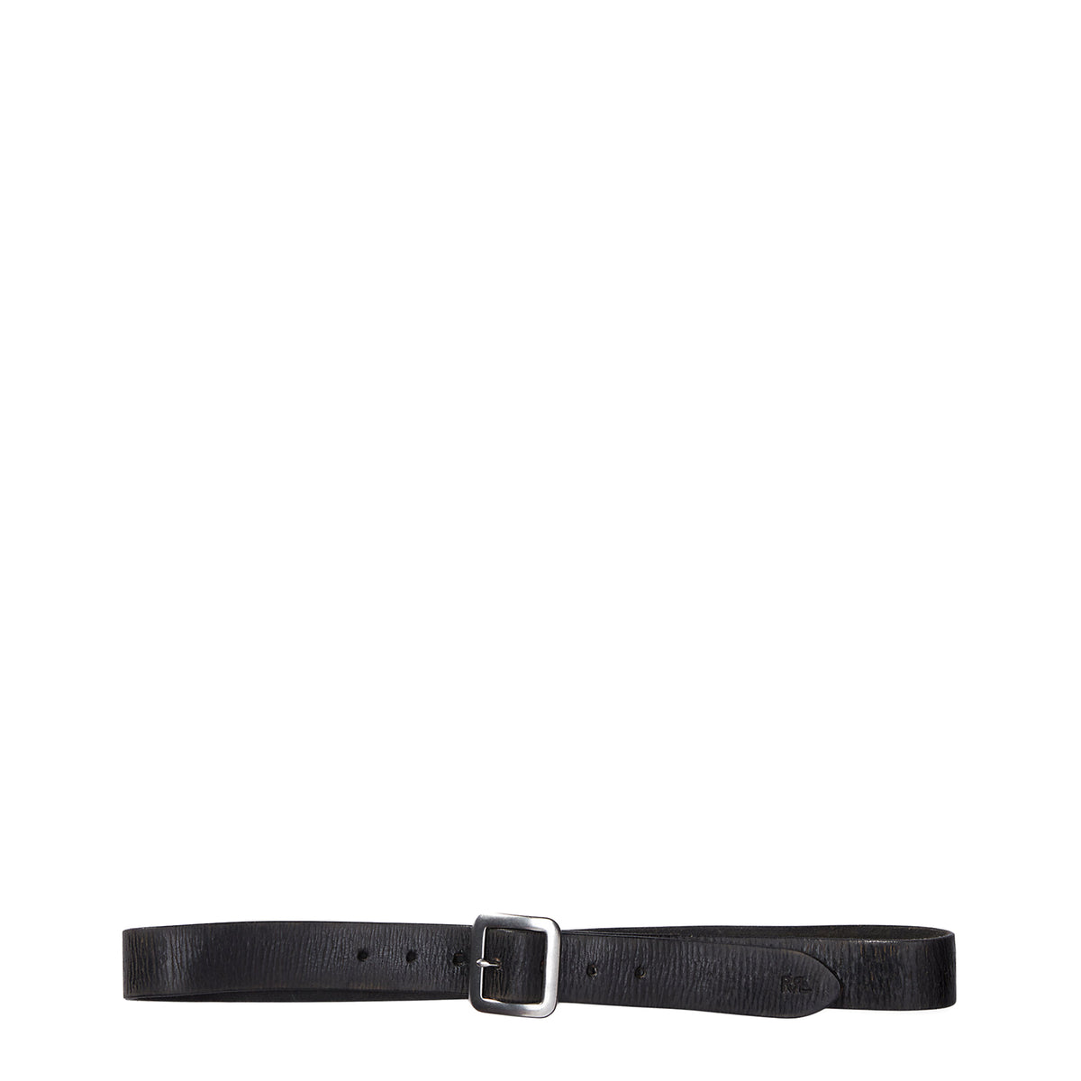 RRL by Ralph Lauren Hand-Burnished Leather Belt Vintage Black