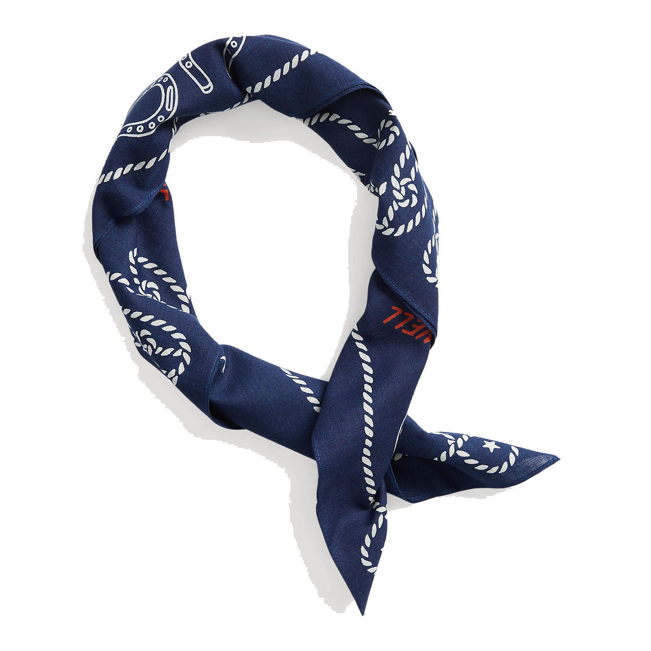 RRL by Ralph Lauren Indigo Jean-Print Cotton Bandana Indigo/Cream/Red - The Sporting Lodge