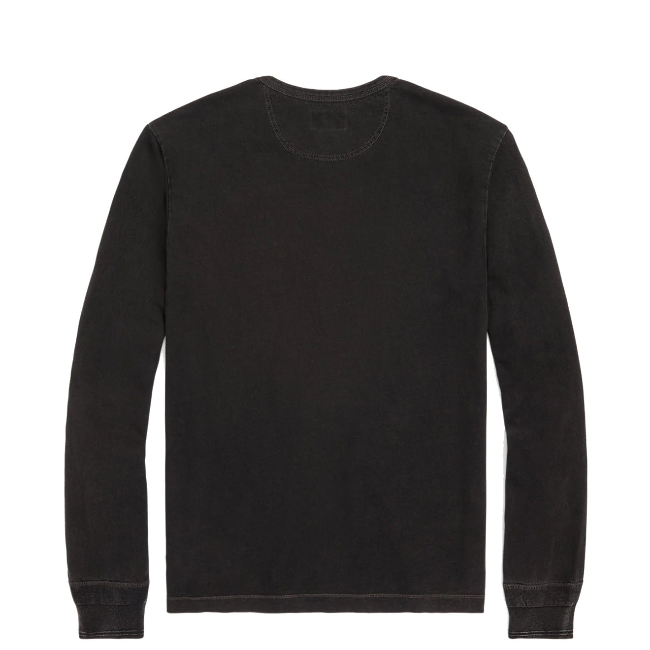 RRL by Ralph Lauren Indigo Jersey Henley Shirt Sulphur Black - The Sporting Lodge