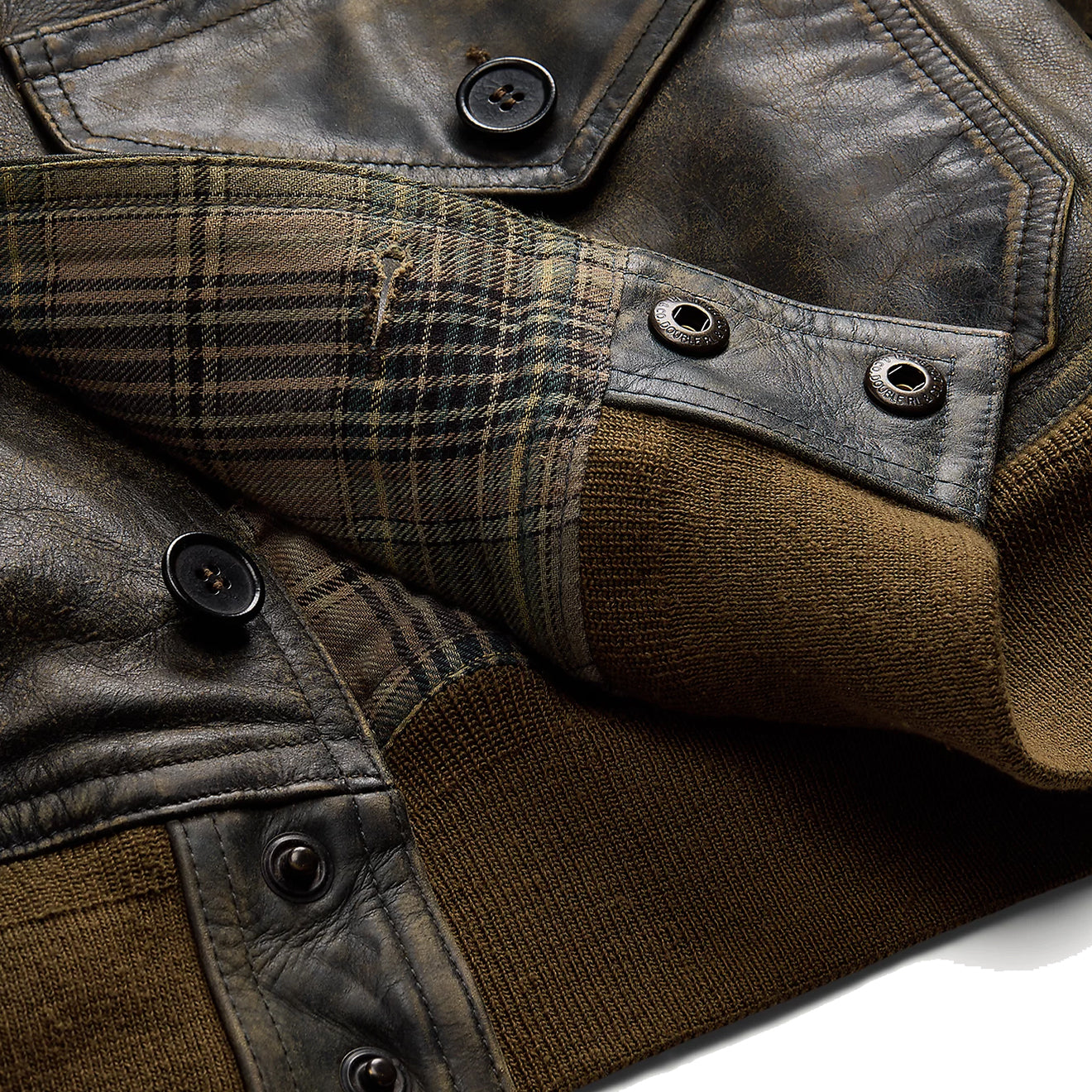RRL by Ralph Lauren Indigo Leather Bomber Jacket Vintage Indigo - The Sporting Lodge