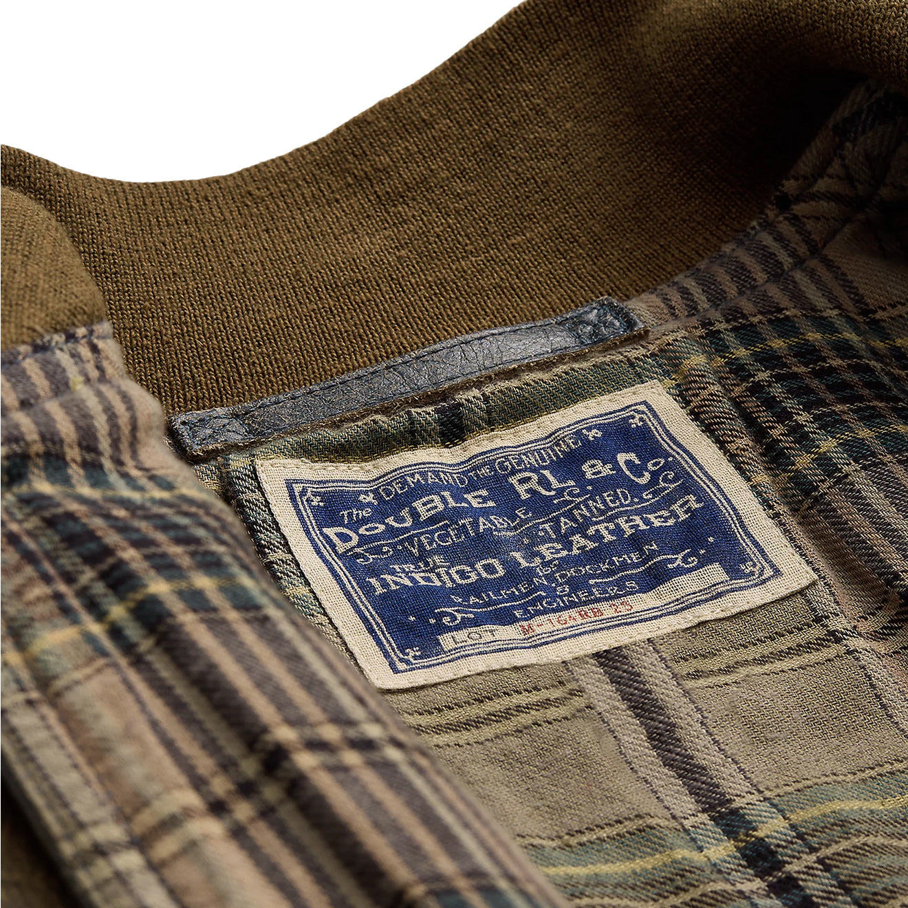 RRL by Ralph Lauren Indigo Leather Bomber Jacket Vintage Indigo - The Sporting Lodge