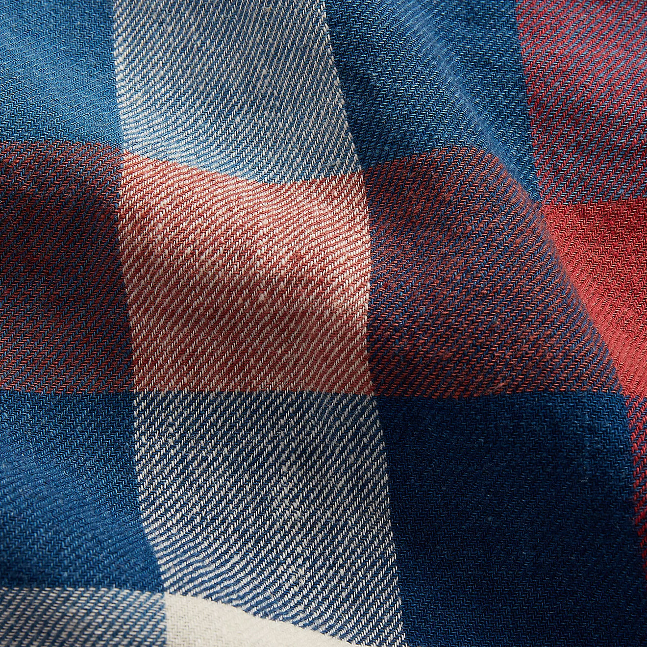 RRL by Ralph Lauren Indigo Plaid Cotton-Linen Workshirt Red/Indigo - The Sporting Lodge