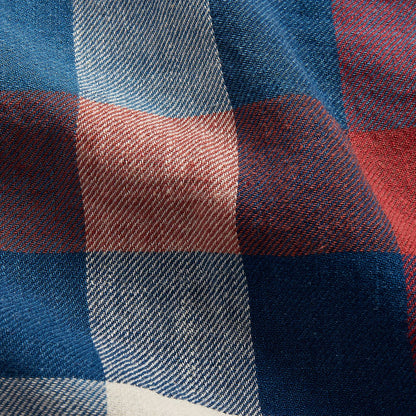 RRL by Ralph Lauren Indigo Plaid Cotton-Linen Workshirt Red/Indigo - The Sporting Lodge
