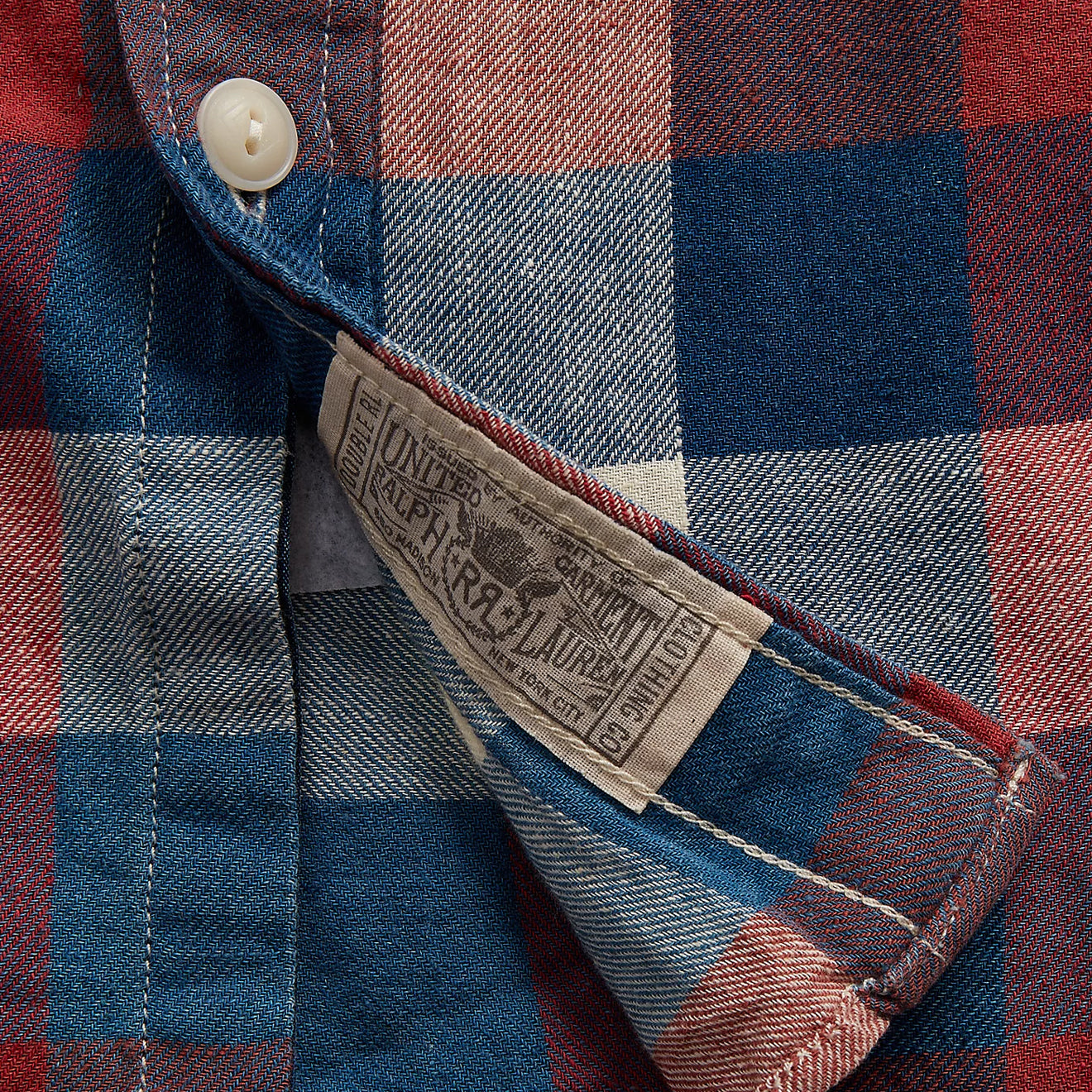 RRL by Ralph Lauren Indigo Plaid Cotton-Linen Workshirt Red/Indigo - The Sporting Lodge