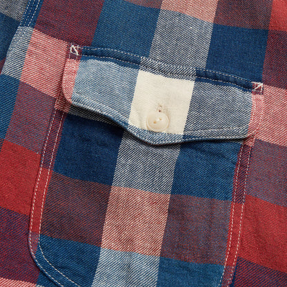 RRL by Ralph Lauren Indigo Plaid Cotton-Linen Workshirt Red/Indigo - The Sporting Lodge