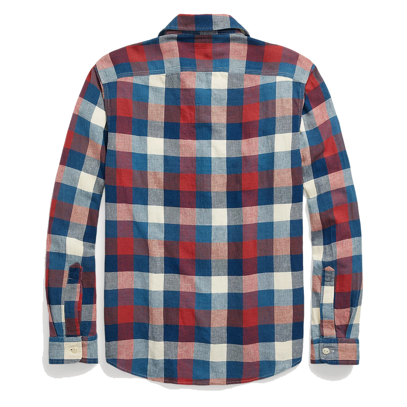 RRL by Ralph Lauren Indigo Plaid Cotton-Linen Workshirt Red/Indigo - The Sporting Lodge