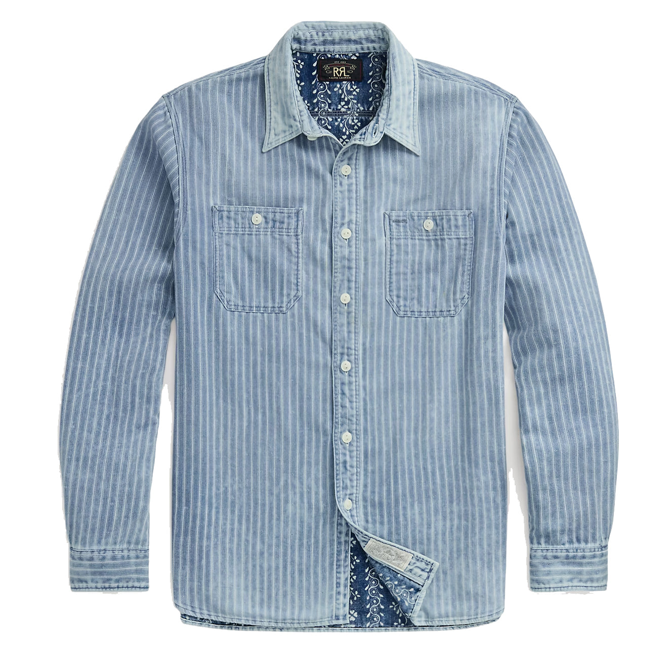 RRL by Ralph Lauren Indigo Striped Double-Faced Workshirt Indigo Stripe - The Sporting Lodge