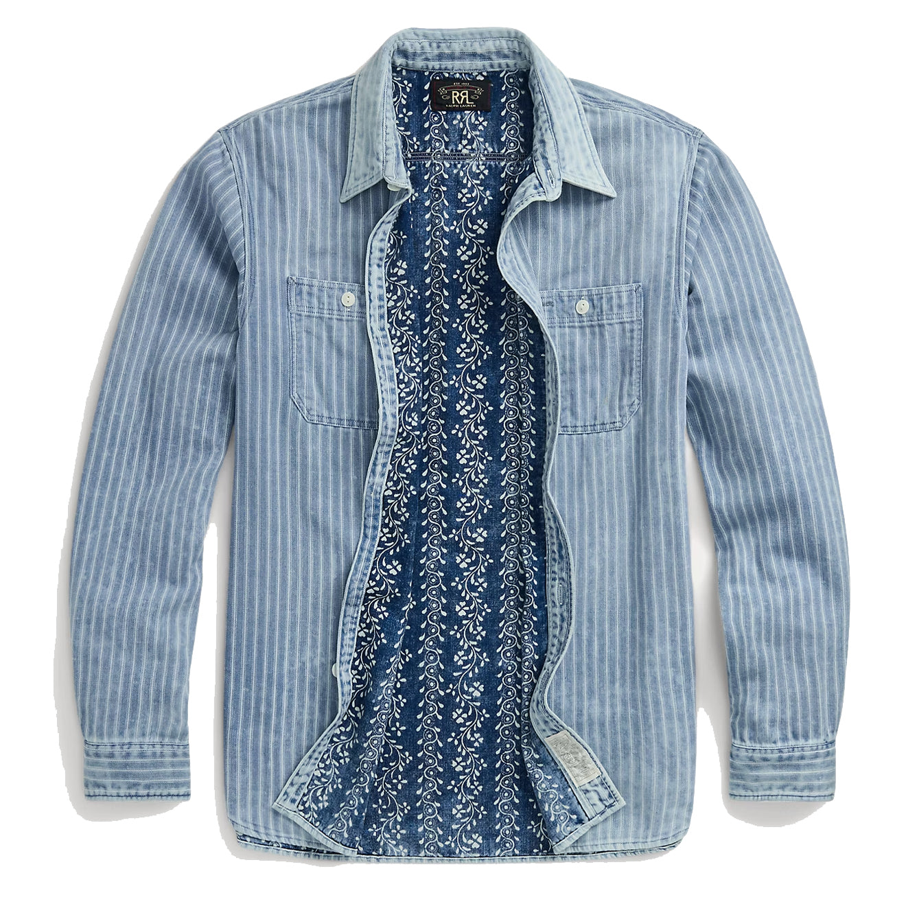 RRL by Ralph Lauren Indigo Striped Double-Faced Workshirt Indigo Stripe - The Sporting Lodge