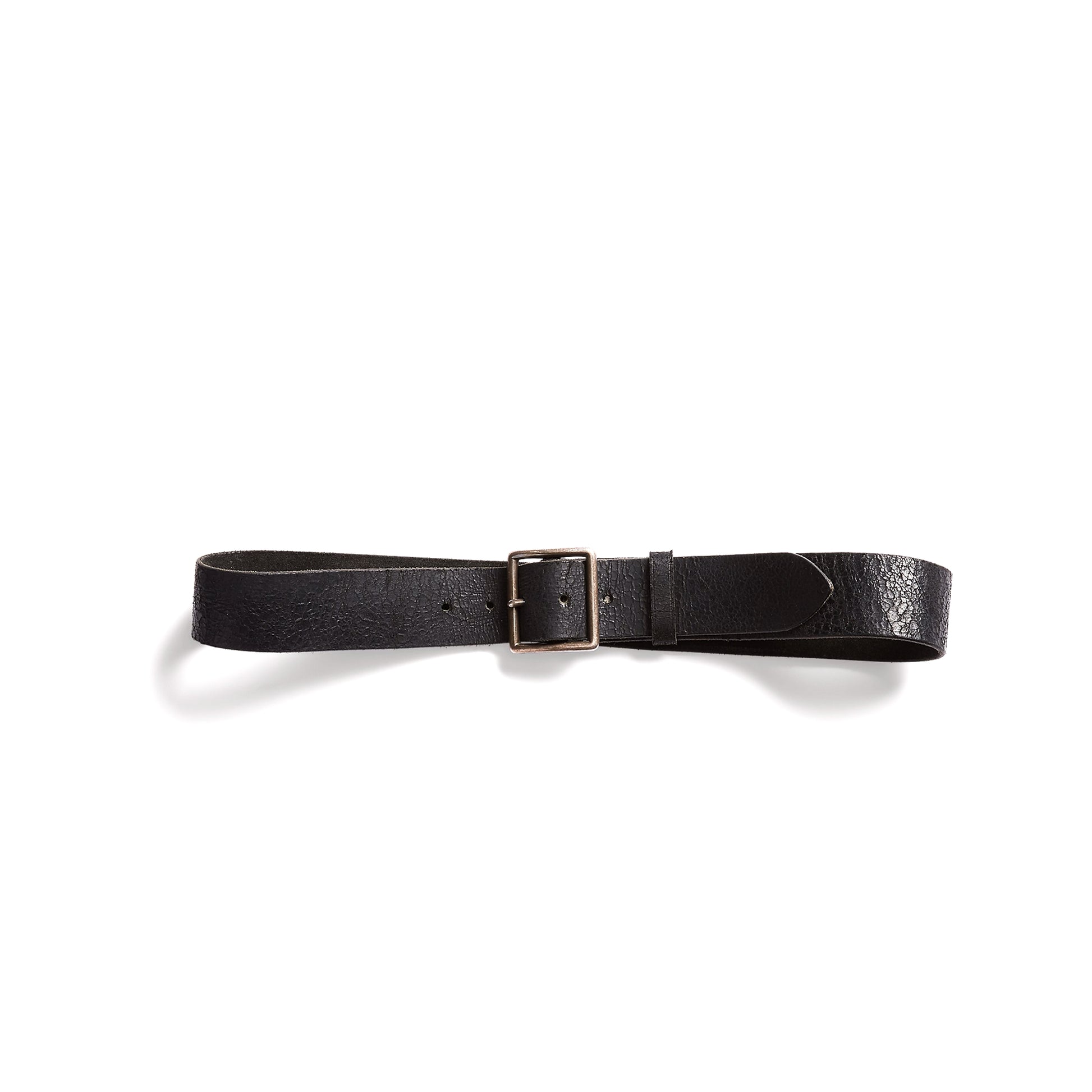 RRL by Ralph Lauren Jones Distressed Leather Belt Vintage Black - The Sporting Lodge
