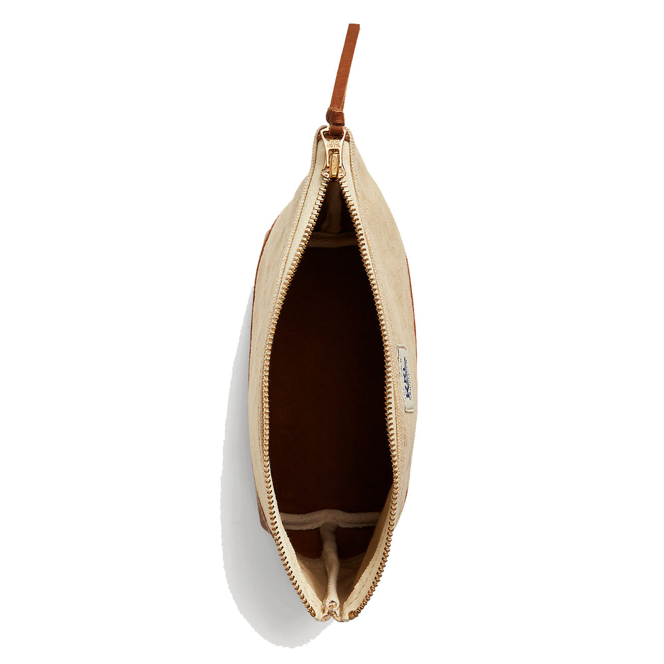 RRL by Ralph Lauren Leather-Trim Canvas Pouch Greige/Brown - The Sporting Lodge