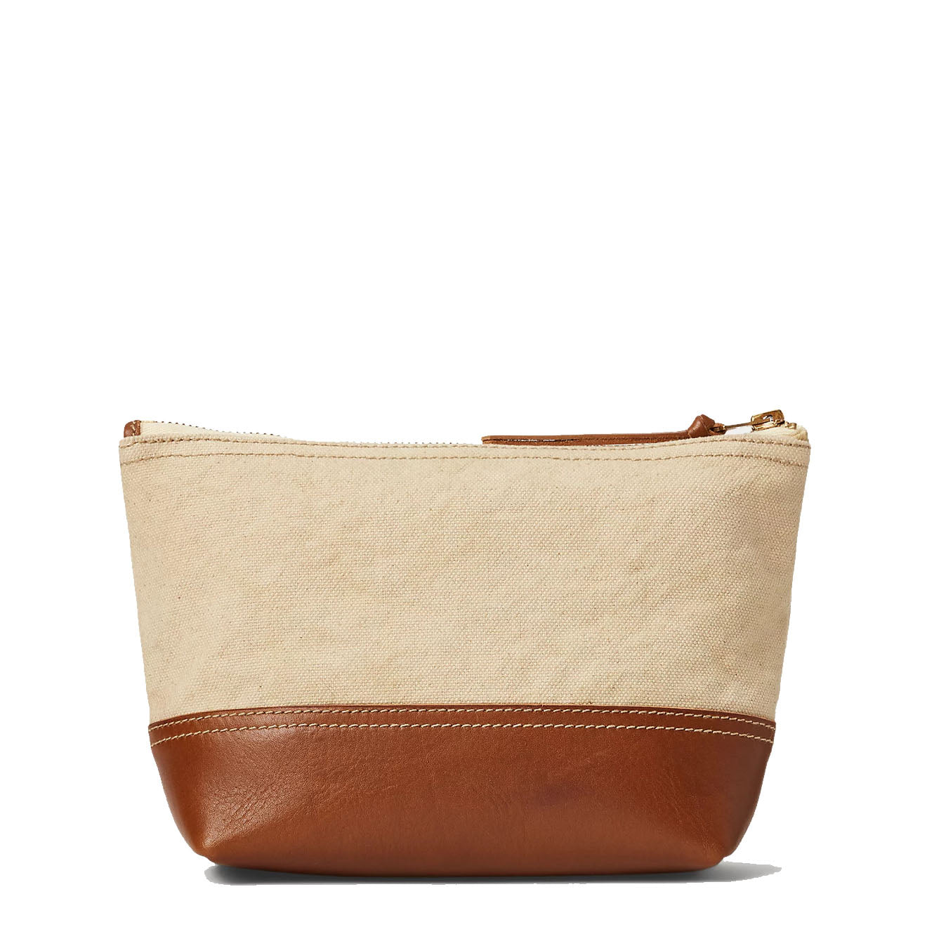 RRL by Ralph Lauren Leather-Trim Canvas Pouch Greige/Brown - The Sporting Lodge
