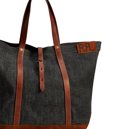 RRL by Ralph Lauren Leather-Trim Denim Tote Indigo