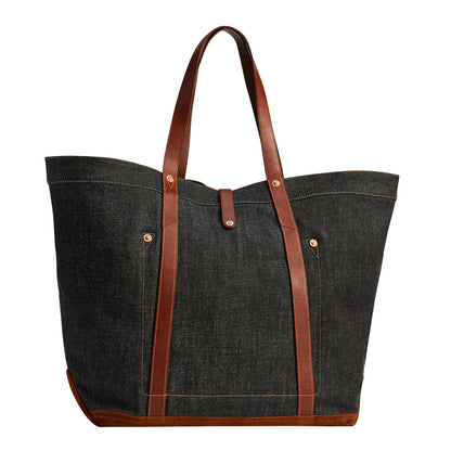 RRL by Ralph Lauren Leather-Trim Denim Tote Indigo