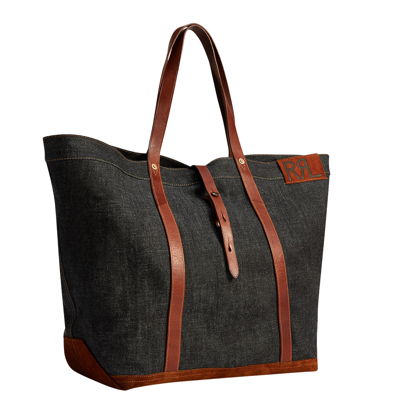 RRL by Ralph Lauren Leather-Trim Denim Tote Indigo