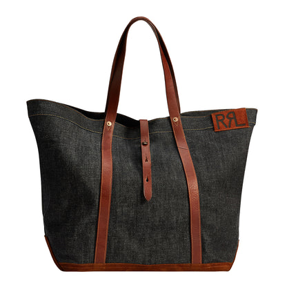 RRL by Ralph Lauren Leather-Trim Denim Tote Indigo