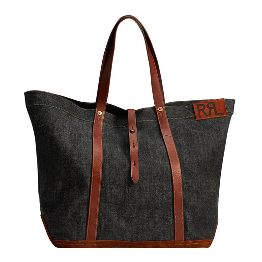 RRL by Ralph Lauren Leather-Trim Denim Tote Indigo