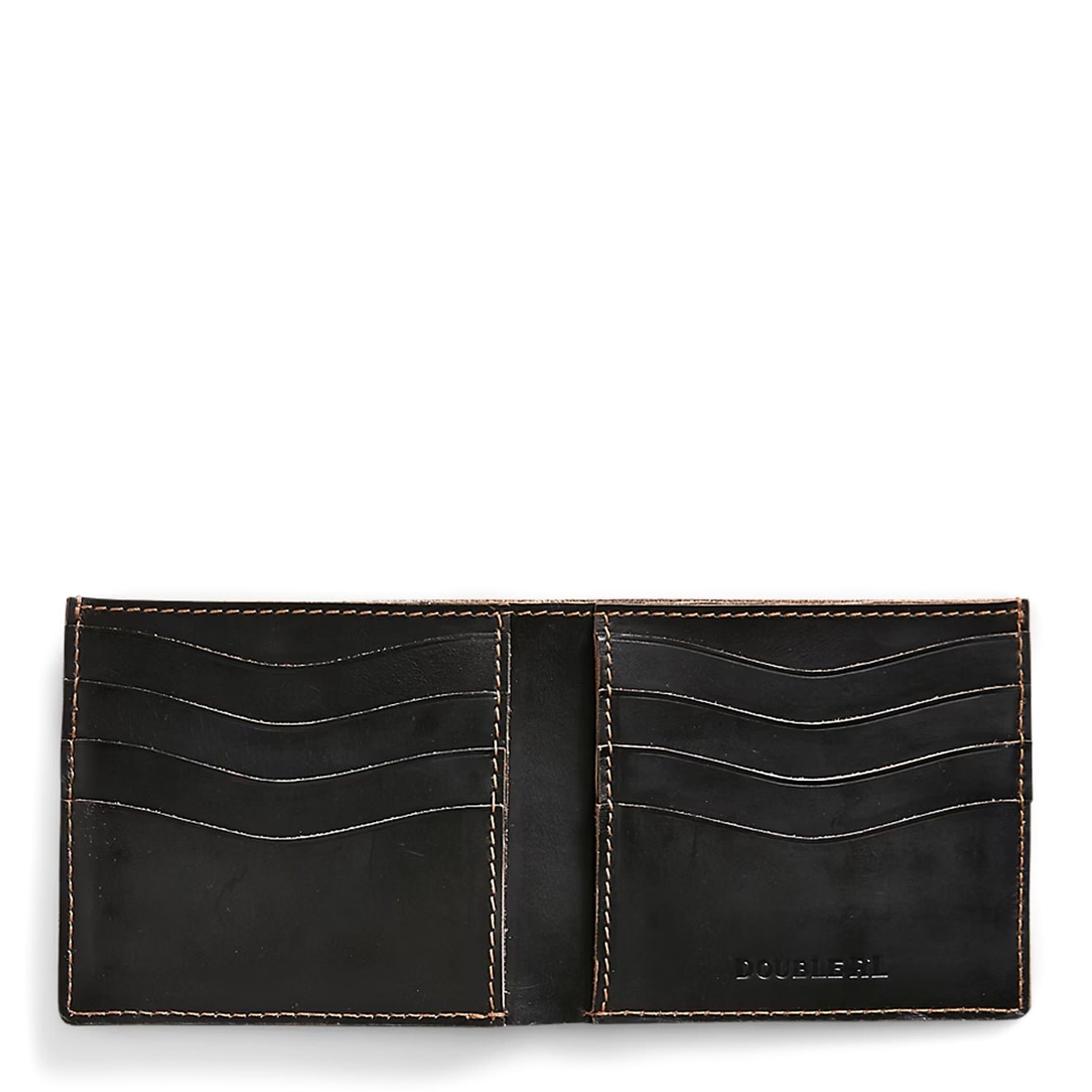RRL by Ralph Lauren Leather Billfold Wallet Black over Brown - The Sporting Lodge