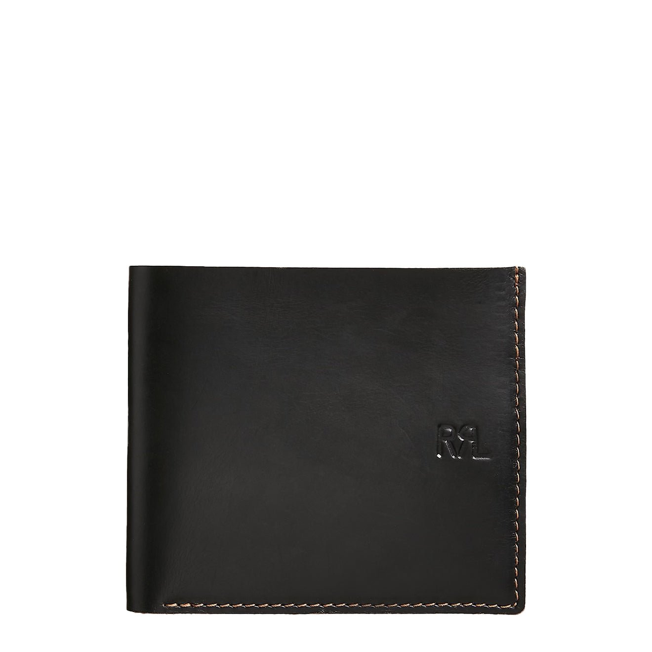 RRL by Ralph Lauren Leather Billfold Wallet Black over Brown - The Sporting Lodge