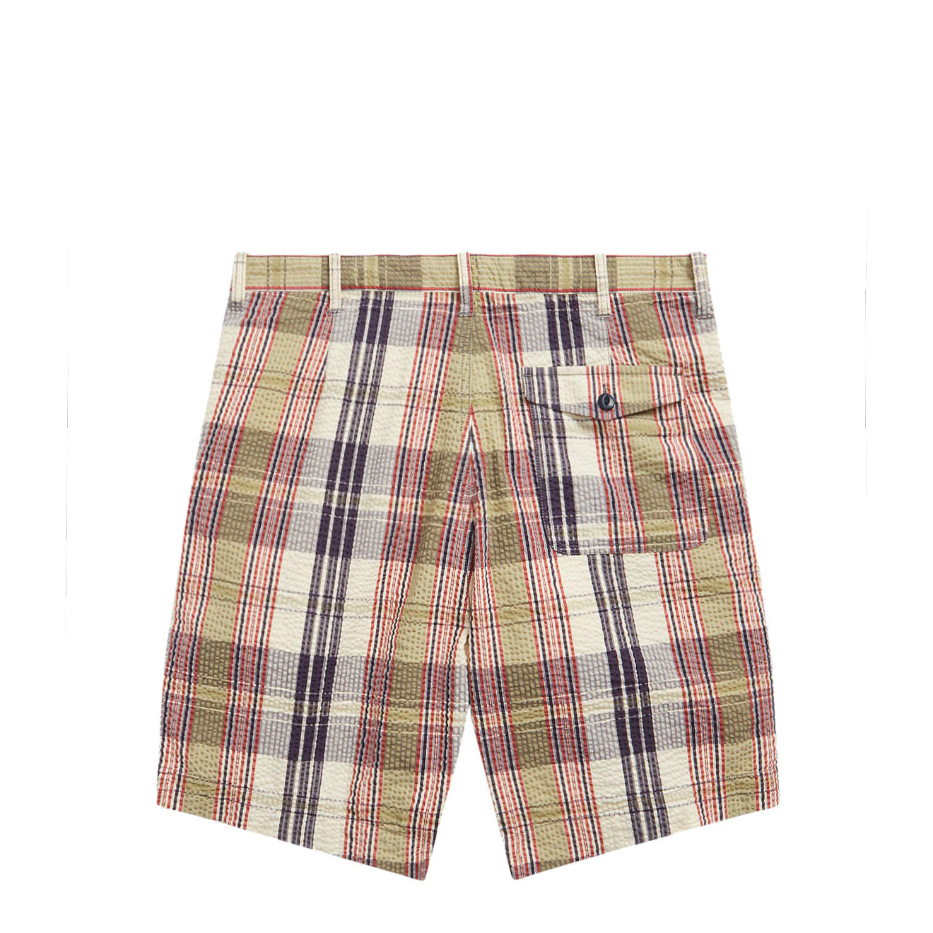 RRL by Ralph Lauren Officer Seersucker Madras Short Multi Blue - The Sporting Lodge