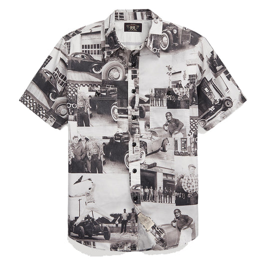 RRL by Ralph Lauren Photo-Print Twill Workshirt Black/White - The Sporting Lodge
