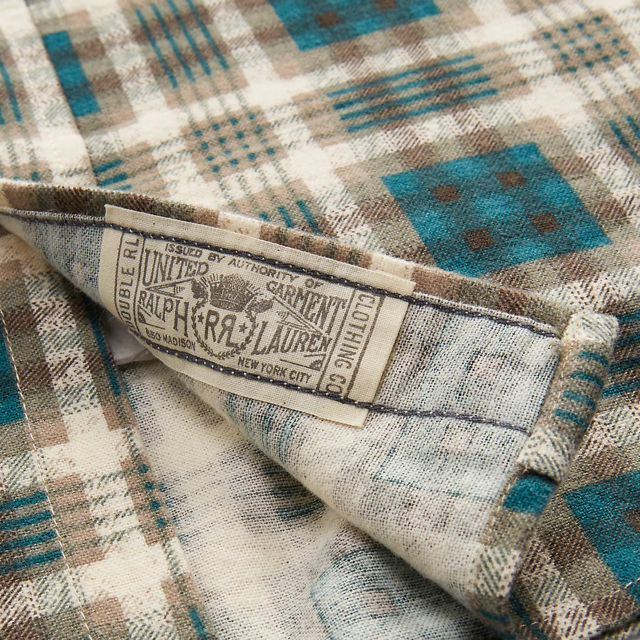 RRL by Ralph Lauren Plaid-Print Chamois Workshirt Green Multi - The Sporting Lodge