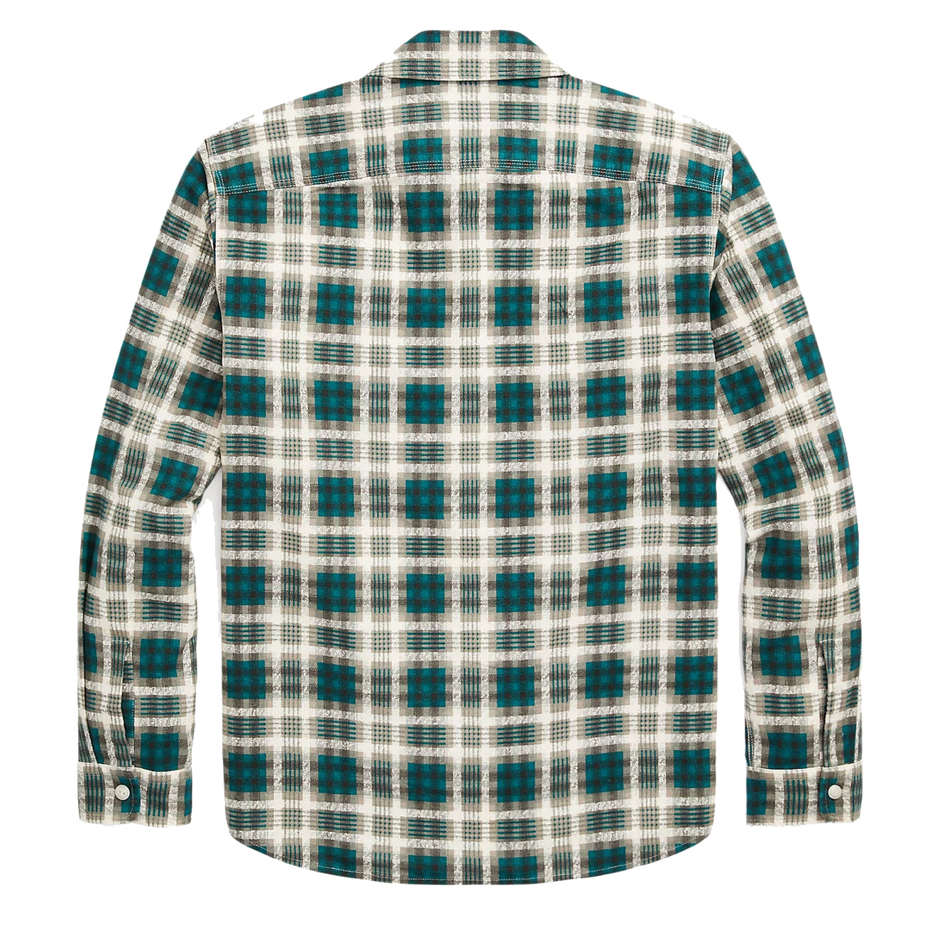 RRL by Ralph Lauren Plaid-Print Chamois Workshirt Green Multi - The Sporting Lodge