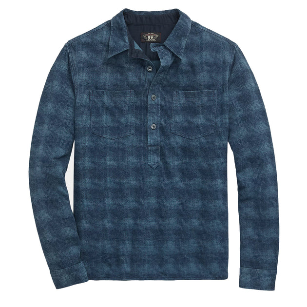 トップス RRL plaid-print jersey popover shirt RRL by Ralph Lauren Plaid-Print Jersey Popover Workshirt