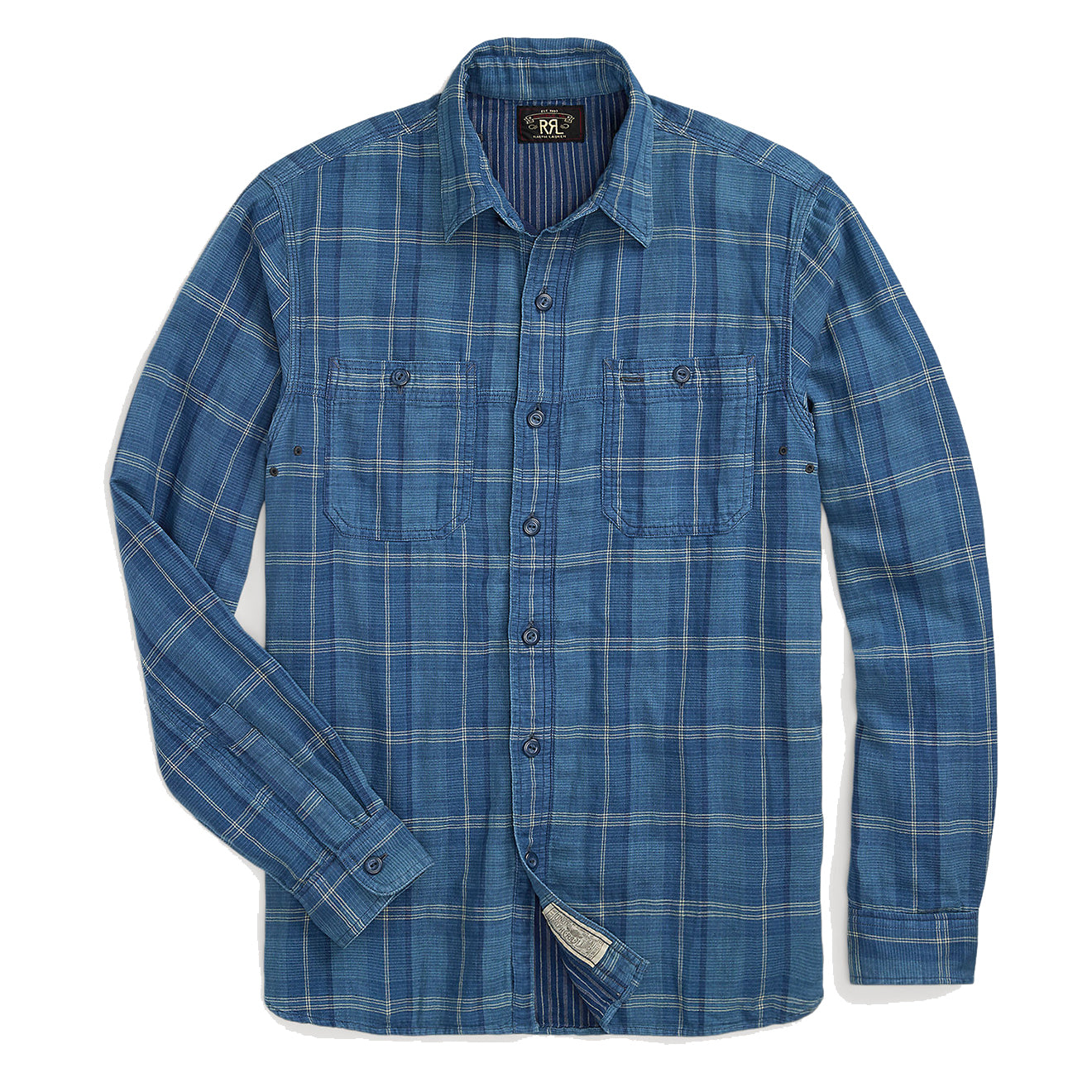 RRL by Ralph Lauren Plaid Double-Faced Workshirt Indigo Plaid - The Sporting Lodge