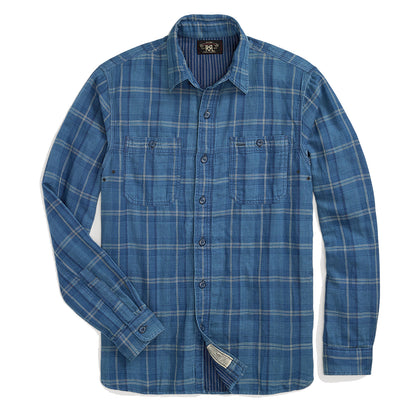 RRL by Ralph Lauren Plaid Double-Faced Workshirt Indigo Plaid - The Sporting Lodge
