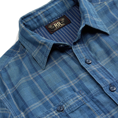 RRL by Ralph Lauren Plaid Double-Faced Workshirt Indigo Plaid - The Sporting Lodge