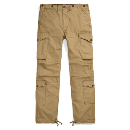 RRL by Ralph Lauren Regiment Poplin Cargo Trouser Dark Khaki - The Sporting Lodge