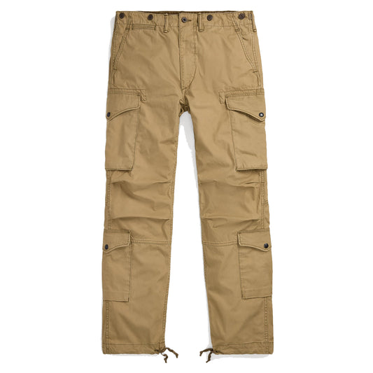 RRL by Ralph Lauren Regiment Poplin Cargo Trouser Dark Khaki - The Sporting Lodge