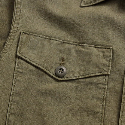 RRL by Ralph Lauren Reverse-Sateen Overshirt Olive - The Sporting Lodge