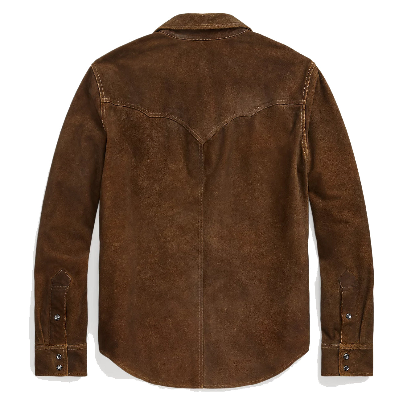 RRL by Ralph Lauren Roughout Suede Western Overshirt Brown - The Sporting Lodge