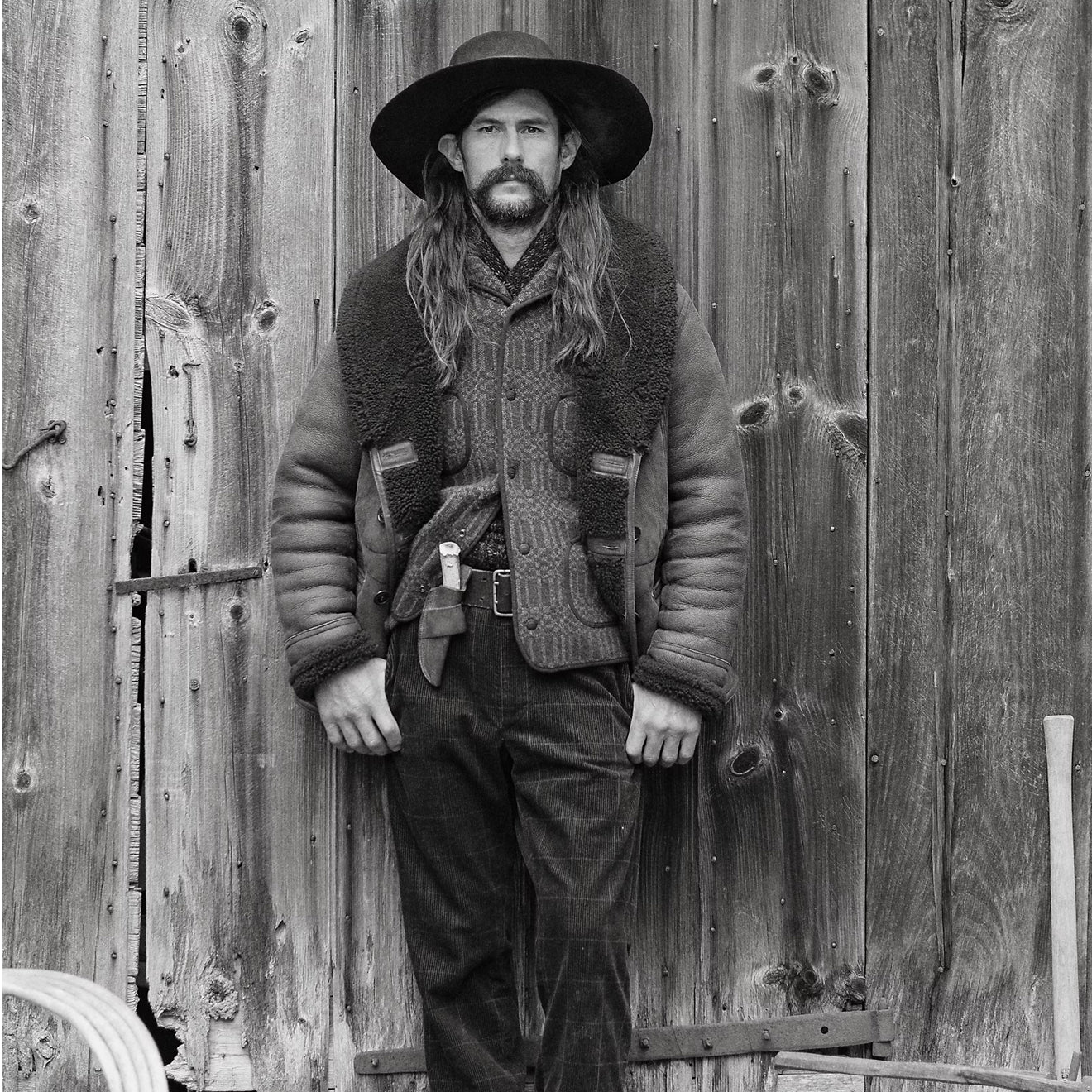 RRL by Ralph Lauren Shearling Coat Vintage Chocolate