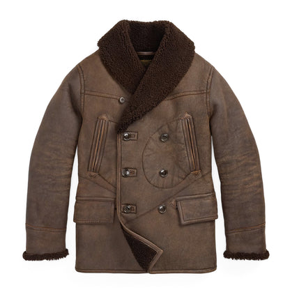RRL by Ralph Lauren Shearling Coat Vintage Chocolate
