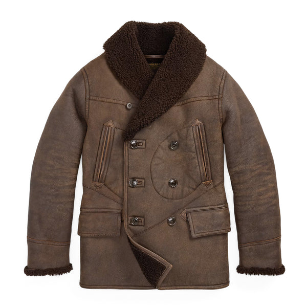 RRL by Ralph Lauren Shearling Coat Vintage Chocolate | The