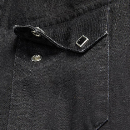 RRL by Ralph Lauren Slim Fit Denim Western Shirt Black - The Sporting Lodge