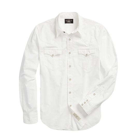 RRL by Ralph Lauren Slim Fit Poplin Western Shirt White