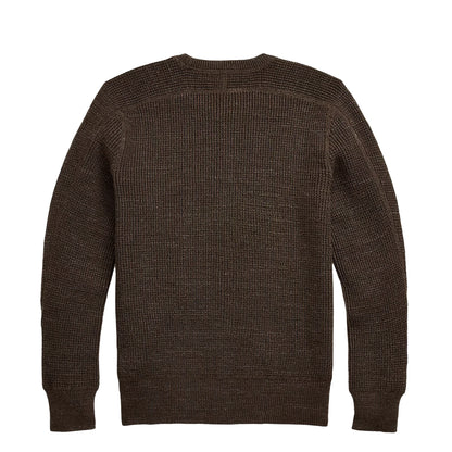 RRL by Ralph Lauren Waffle-Knit Cotton-Wool Jumper Dark Olive Heather