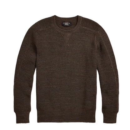 RRL by Ralph Lauren Waffle-Knit Cotton-Wool Jumper Dark Olive Heather